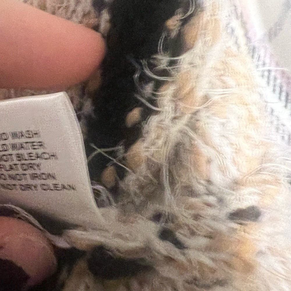 Onetheland Stripe Furry Fuzzy Open Front Cardigan… - image 7